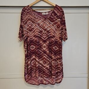 Geometric Patterned Top with Zippers